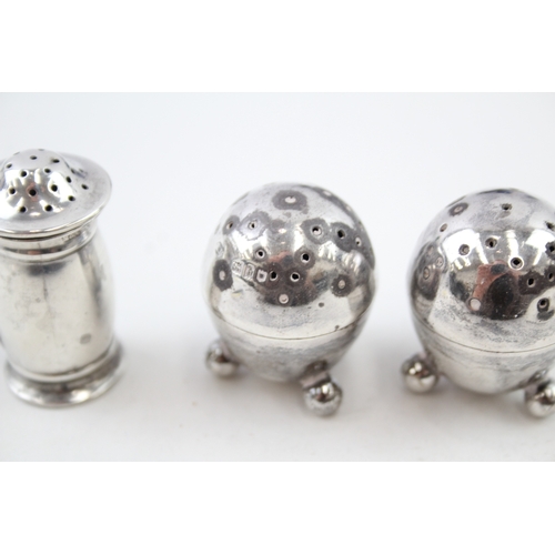 26 - 3 x .925 sterling salt / pepper shakers / cellars