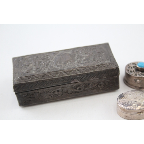 27 - 4 x .925 sterling pin / trinket boxes