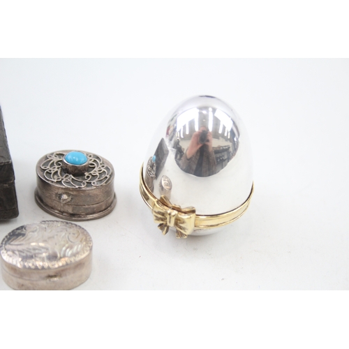 27 - 4 x .925 sterling pin / trinket boxes