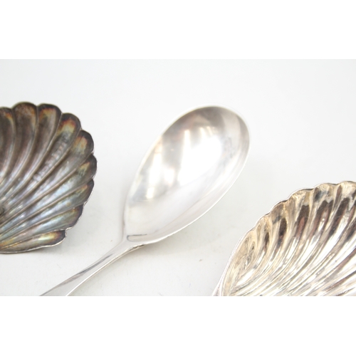 37 - 3 x .925 sterling caddy spoons inc georgian