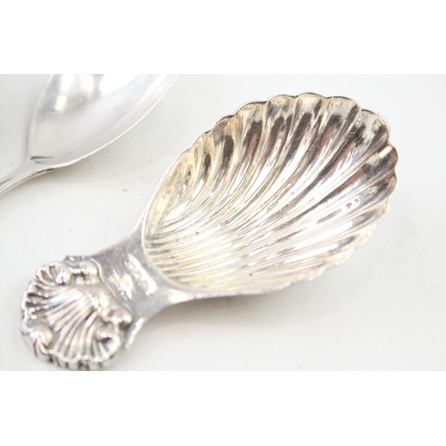 37 - 3 x .925 sterling caddy spoons inc georgian