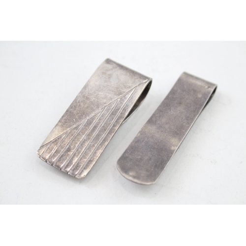 49 - 2 x .925 sterling silver gents money clips