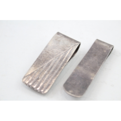 49 - 2 x .925 sterling silver gents money clips