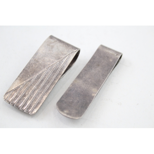 49 - 2 x .925 sterling silver gents money clips