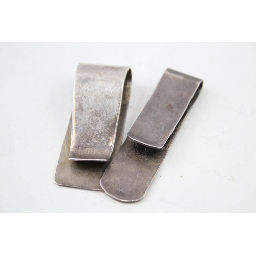 49 - 2 x .925 sterling silver gents money clips