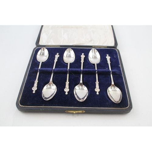 56 - 6 x .925 sterling apostle teaspoons in fitted case