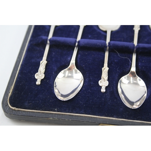 56 - 6 x .925 sterling apostle teaspoons in fitted case