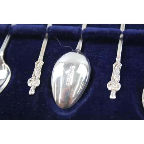 56 - 6 x .925 sterling apostle teaspoons in fitted case