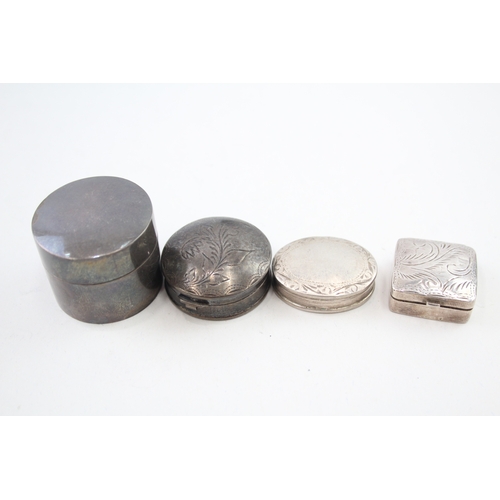 60 - 4 x .925 sterling silver pill / trinket boxes