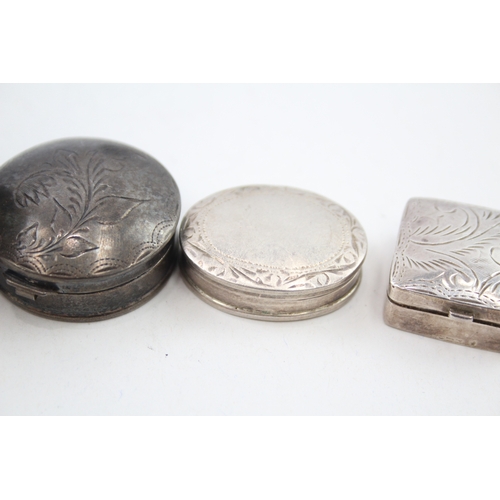 60 - 4 x .925 sterling silver pill / trinket boxes