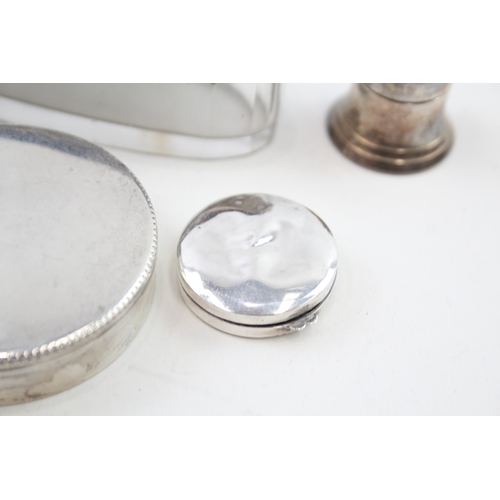 62 - 5 x .925 sterling silver pill / trinket boxes