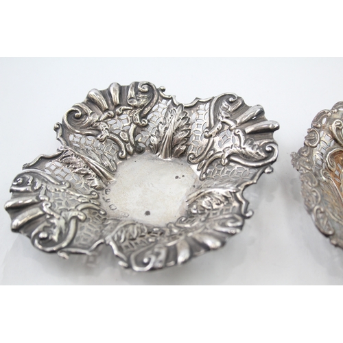 65 - 3 x .925 sterling pin / trinket dishes