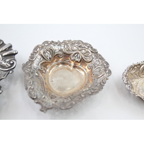 65 - 3 x .925 sterling pin / trinket dishes