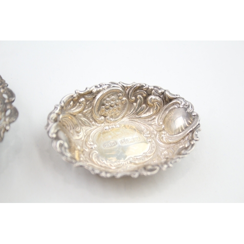 65 - 3 x .925 sterling pin / trinket dishes