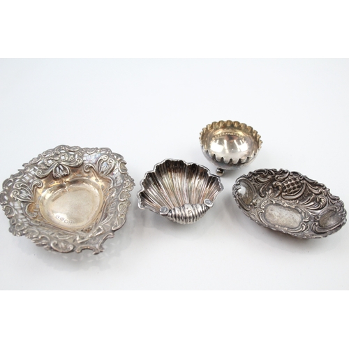 66 - 4 x .925 sterling pin / trinket dishes