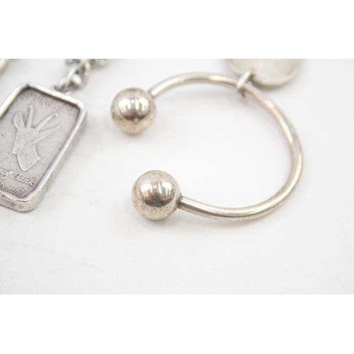 72 - 4 x .925 sterling keyrings