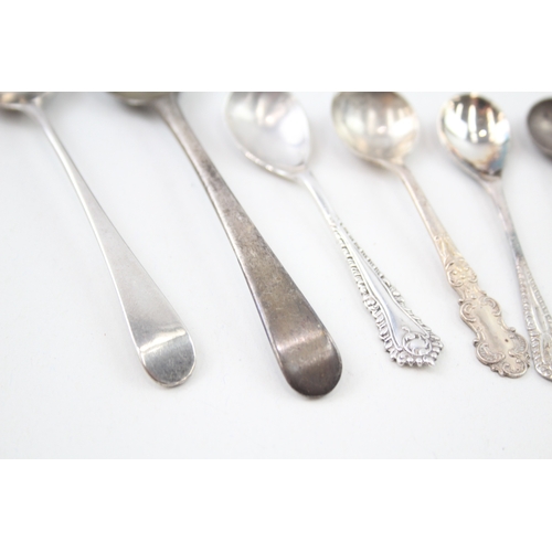 76 - 10 x .925 sterling condiment spoons inc georgian etc