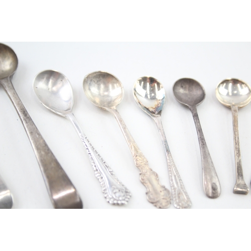 76 - 10 x .925 sterling condiment spoons inc georgian etc