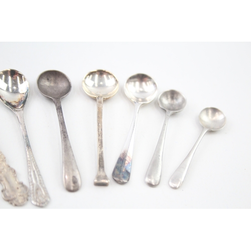 76 - 10 x .925 sterling condiment spoons inc georgian etc