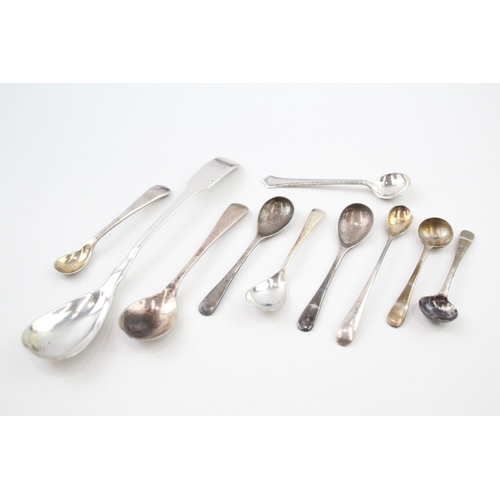 77 - 10 x .925 sterling condiment spoons inc georgian etc