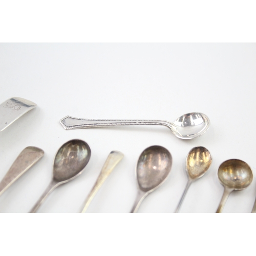 77 - 10 x .925 sterling condiment spoons inc georgian etc