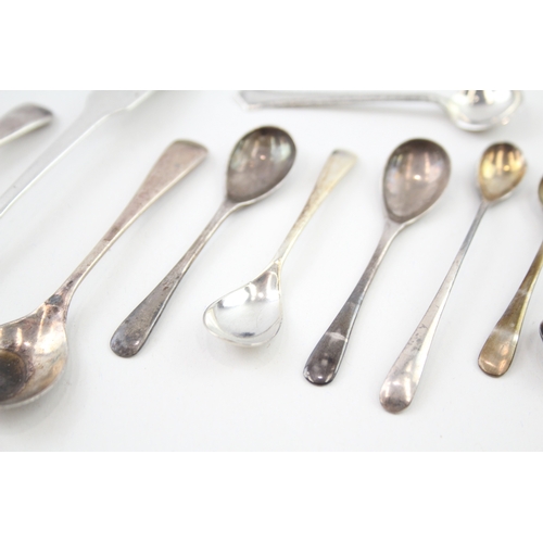 77 - 10 x .925 sterling condiment spoons inc georgian etc