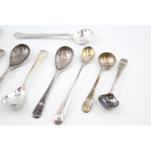 77 - 10 x .925 sterling condiment spoons inc georgian etc