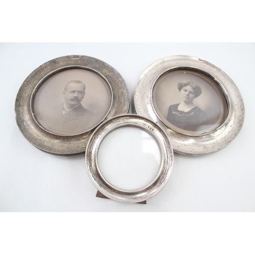 82 - 3 x .925 sterling silver photograph frames