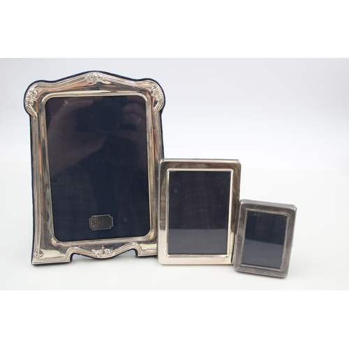 86 - 3 x .925 sterling silver photograph frames