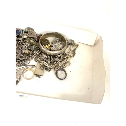 548 - Selection of silver and costume jewellery, total silver weight approximately 120grams