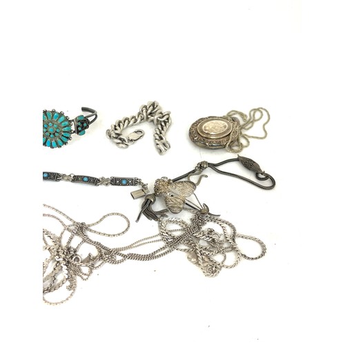 550 - Selection of silver and silver toned jewellery includes turquoise set etc