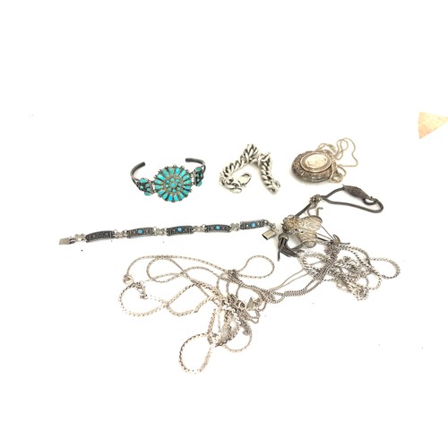 550 - Selection of silver and silver toned jewellery includes turquoise set etc