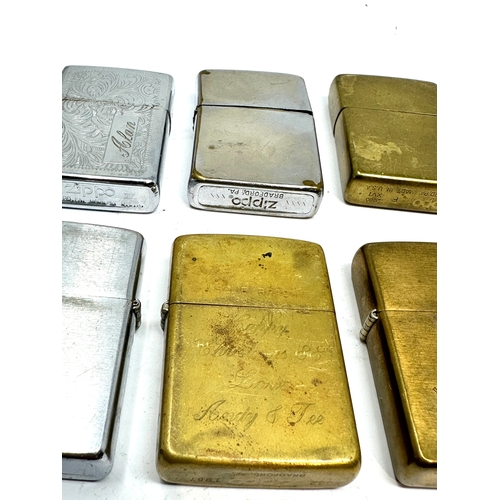 477 - 6 vintage used zippo lighters