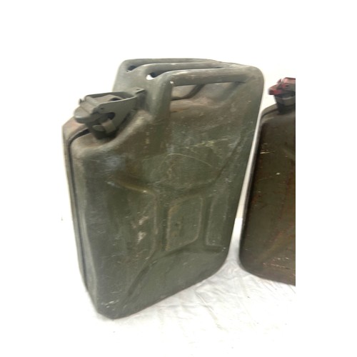 337 - Two military jerry cans overall measures approx 18 inches tall