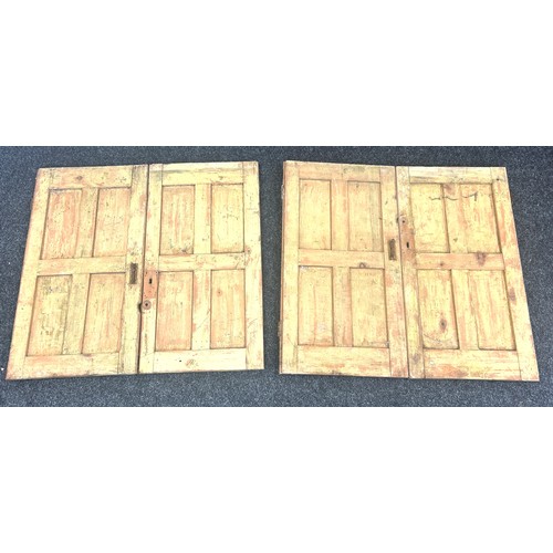 284 - Two pair of antique window shutters measures approx 34 inches wide by 32 inches tall