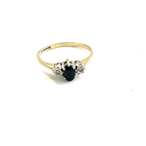 514 - 9ct gold diamond and sapphire set dress ring weight 1.8 grams l/m