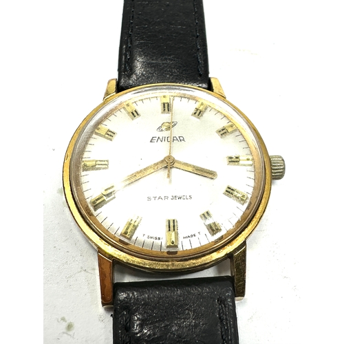 437 - Vintage Enicar gents wristwatch star jewels the watch is ticking