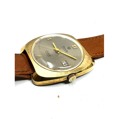 442 - Vintage Nivada automatic Antarctic Glacier gents wristwatch the watch is ticking leather strap the w... 