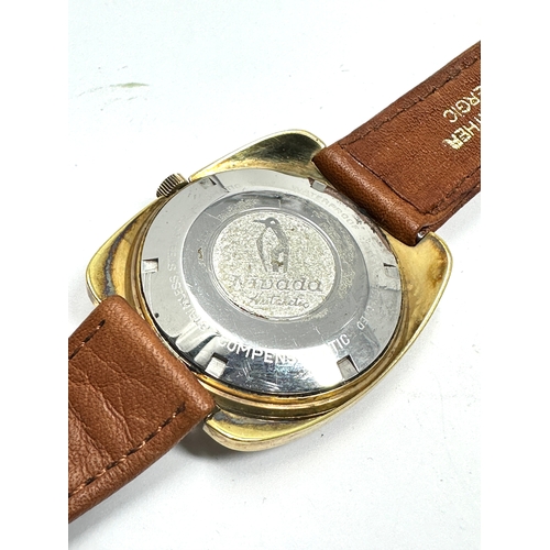 442 - Vintage Nivada automatic Antarctic Glacier gents wristwatch the watch is ticking leather strap the w... 