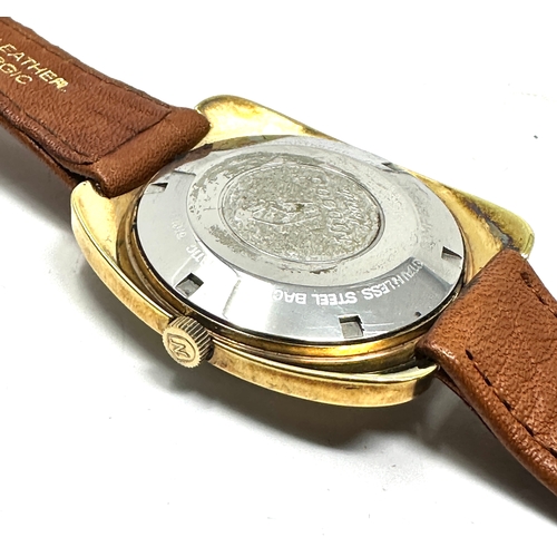 442 - Vintage Nivada automatic Antarctic Glacier gents wristwatch the watch is ticking leather strap the w... 