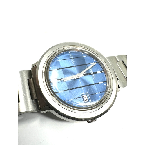 446 - rare vintage Seiko 7005-8190 automatic 17 jewels watch blue dial the watch is ticking