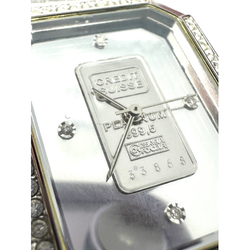 451 - Credit Suisse 999.5 Platinum Ingot Wrist Watch  Stainless Steel Case with 089725A Stamped on Reverse... 