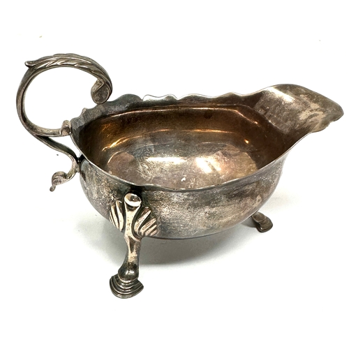 5 - 1767 Georgian silver gravy boat London silver hallmarks 124g