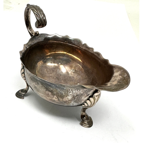 5 - 1767 Georgian silver gravy boat London silver hallmarks 124g