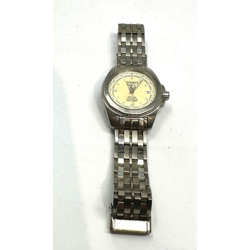 452 - Ladies Tissot 1853 prc 100 Titanium quartz wristwatch untested possibly needs new battery