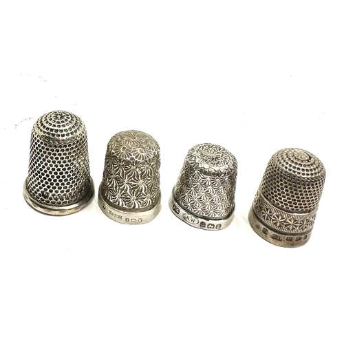 6 - 4 Antique silver thimbles