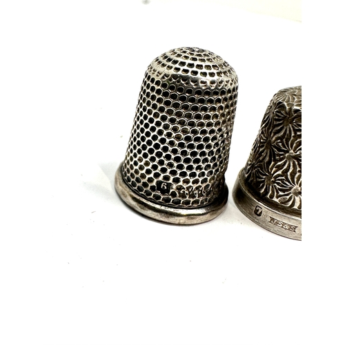 6 - 4 Antique silver thimbles