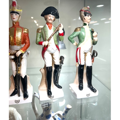 564 - Set of 6 ceramic caliver soldier figures, overall height 9 inches