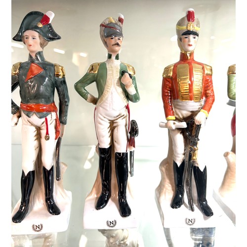 564 - Set of 6 ceramic caliver soldier figures, overall height 9 inches