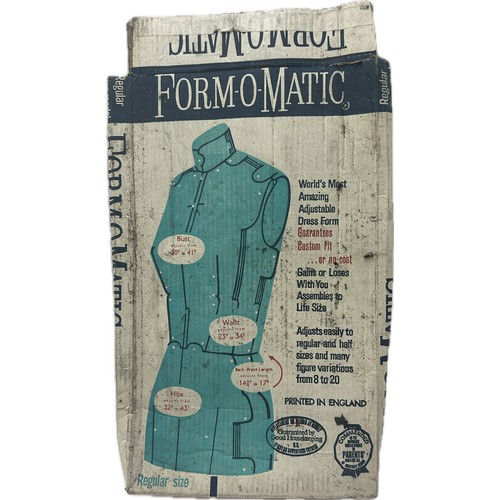 92 - Boxed vintage Form-O -Matic adjustable dress form regular size